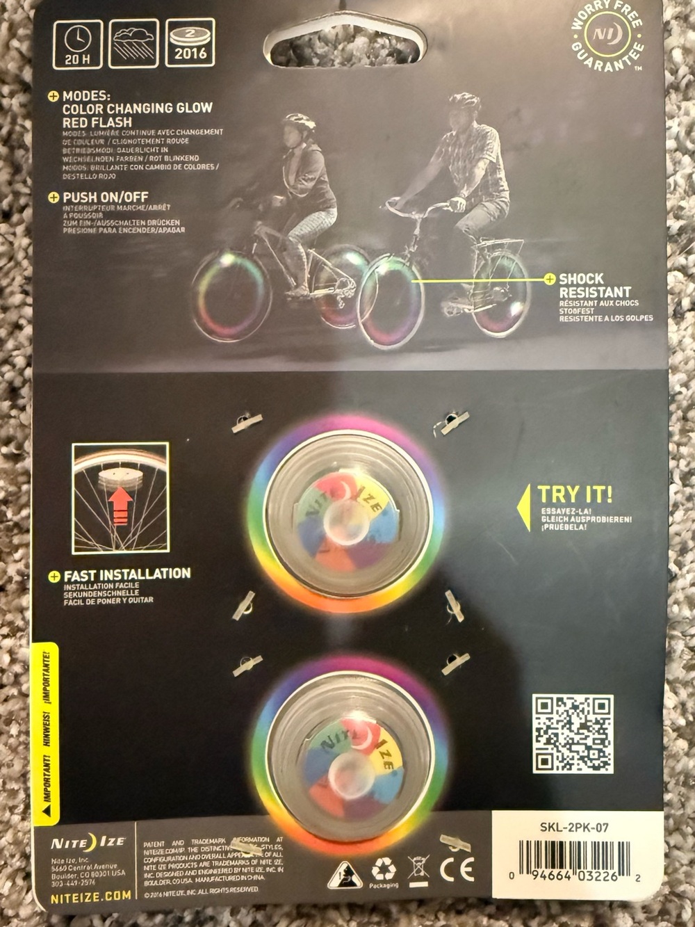 Niteline LED Wheel Lights - Multicolor Rainbow Glow